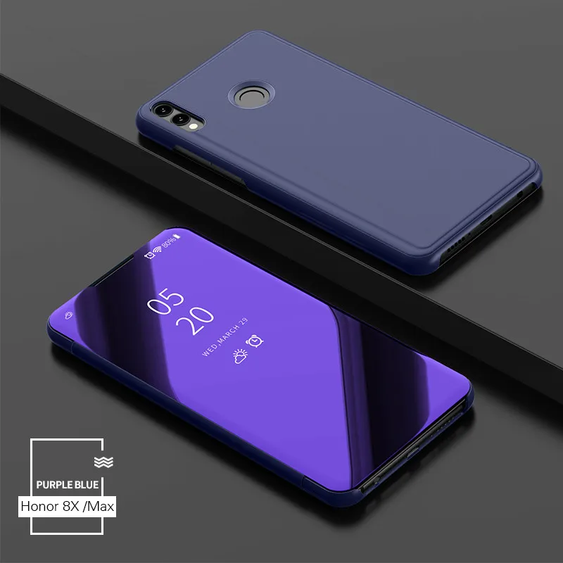 Роскошный флип-чехол для huawei honor 8x Max сенсорный стенд кожаный зеркальный чехол 360 полный корпус защитный чехол для hawei honor 8x celular