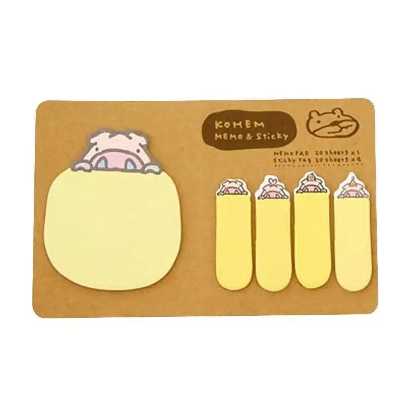 Животные Липкие заметки милый мультфильм Post-it Многоразовые нетоксичные индекс этикетки школьные офисные принадлежности 100 шт - Цвет: Yellow
