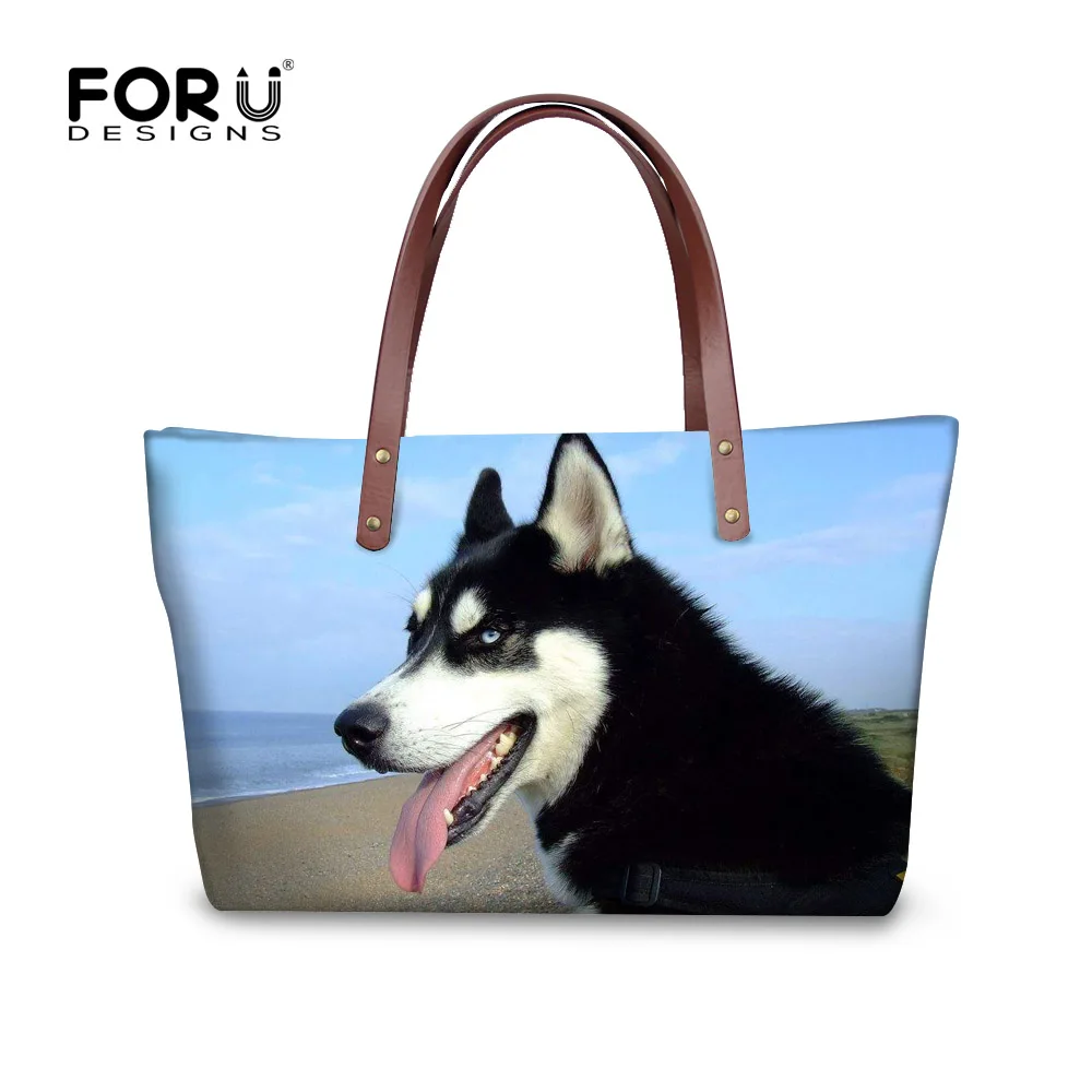 FORUDESIGNS женская сумка с забавным принтом хаски модные сумки женские через плечо