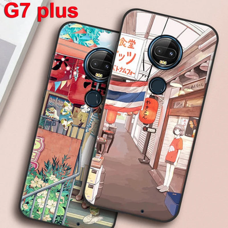 Coque For Moto G7 plus Case girl flower soft silicone TPU phone G7plus casing G 7 XT1965 Protective cases |