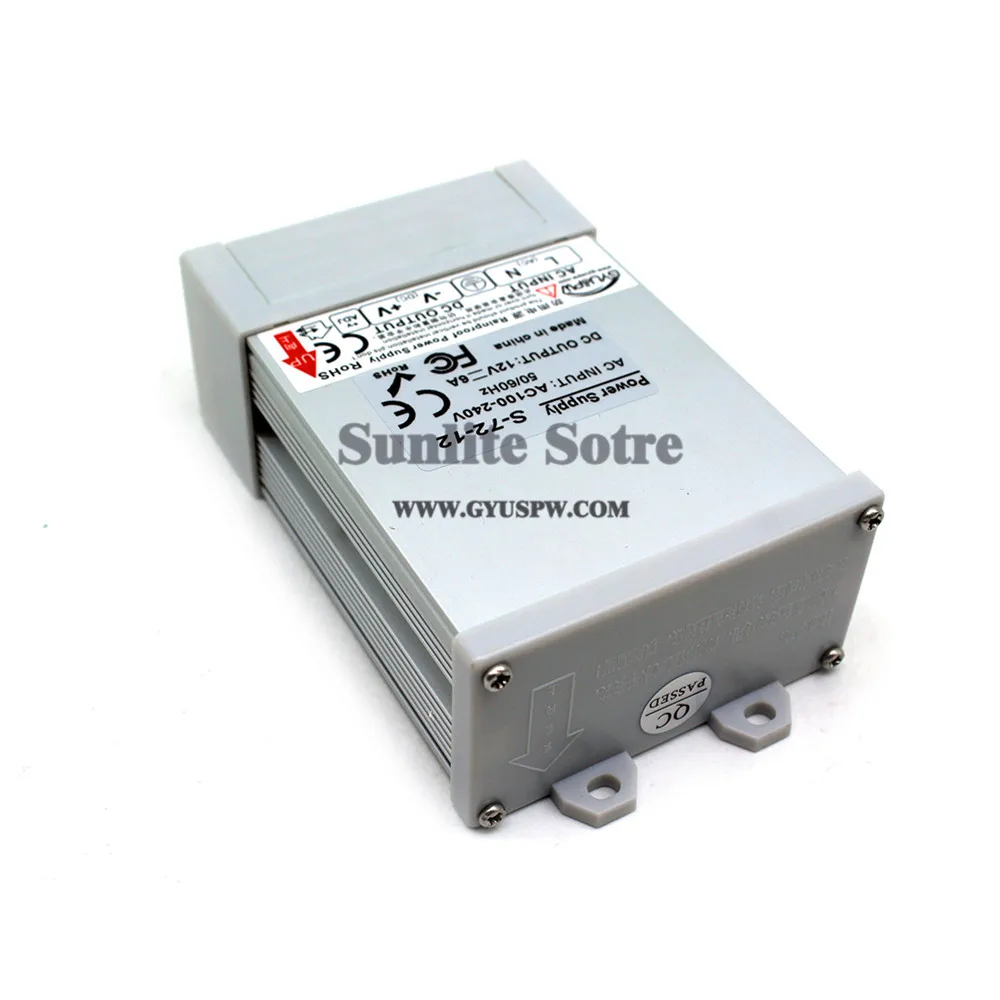 AC к DC12V 6A 72 Вт непромокаемый источник питания Трансформаторы DC 12 в наружный