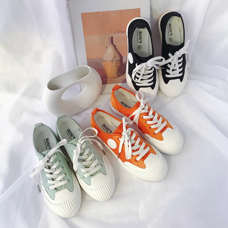 Классические белые кроссовки Женская Повседневная парусиновая обувь женские