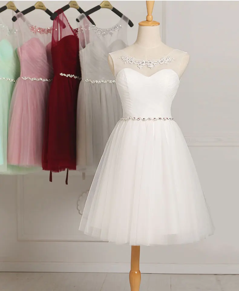 Женское платье подружки невесты бордовое Короткое Платье До Колена расшитое