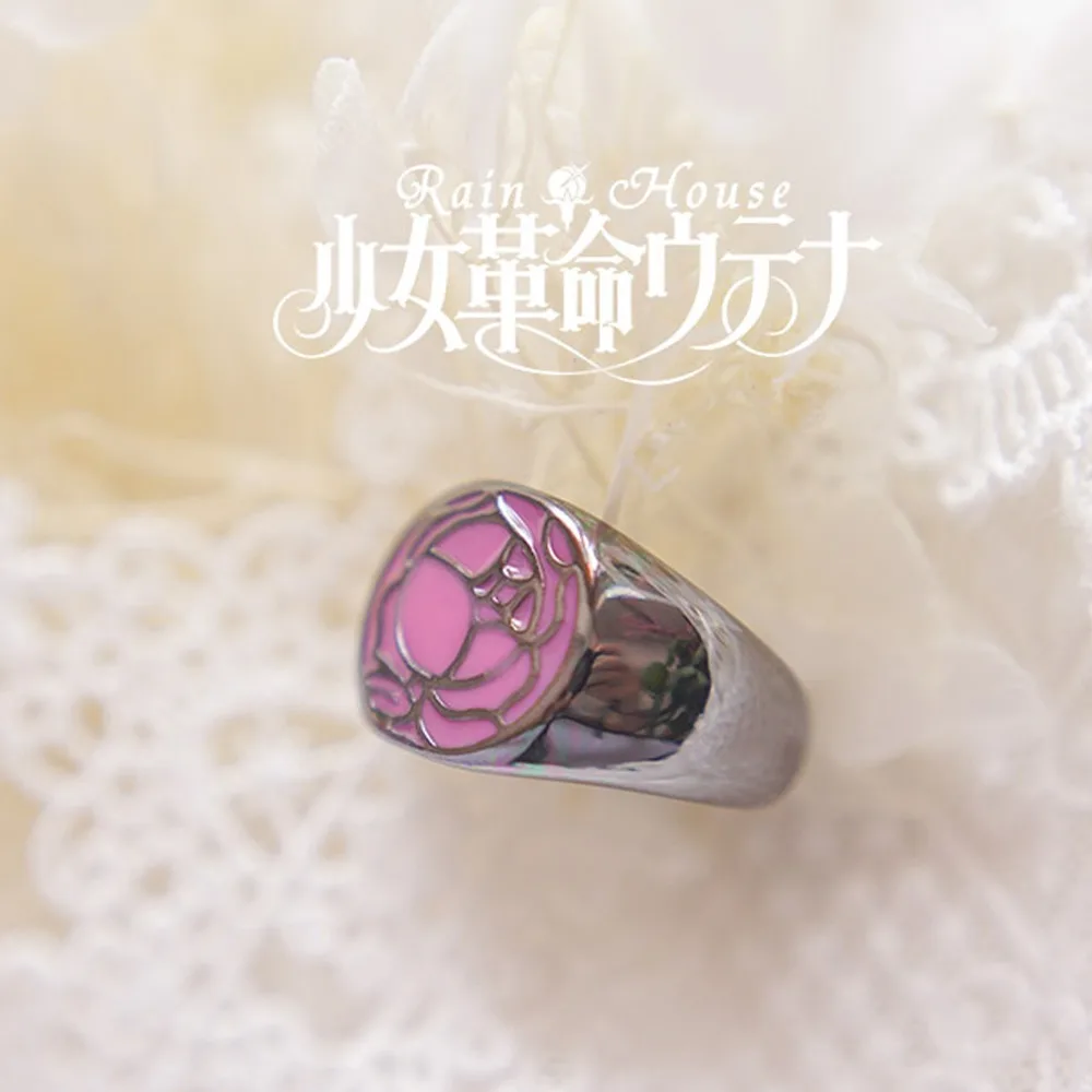 VEVEFHUANG Anime Revolutionary Girl Utena Tenjo GEM Cosplay Rozen Maiden Ring Rose Sygnet Accessories Badge Cтрана Cамоцветов