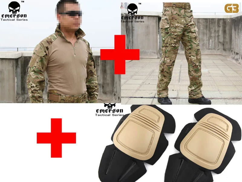 Emerson BDU G3 боевая униформа рубашка с длинным рукавом брюки и наколенники Военная