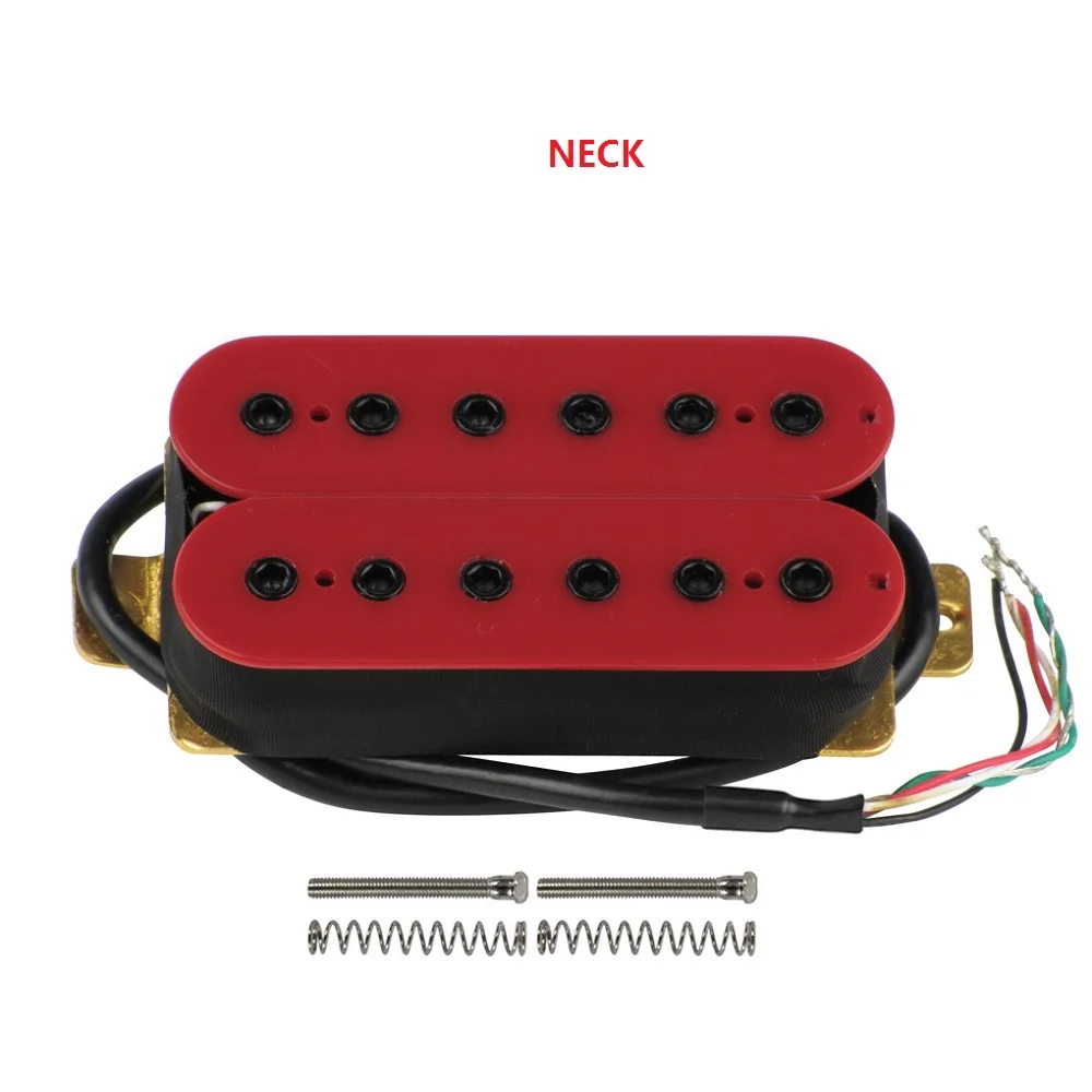 50 Neck Red FLEOR 1 шт. электрогитара с двойной катушкой хамбакер звукосниматель мостовой/шеи пассивный звукосниматель w/регулировка высоты винты разные цвета - Цвет: 50 Neck Red