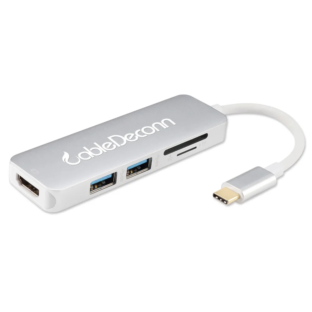 Thunderbolt 3 Hub USB C 1 Type к HDMI 4K 30Hz 2xUSB3. 0 концентратор TF SD карта 5IN1 кабель мини адаптер для