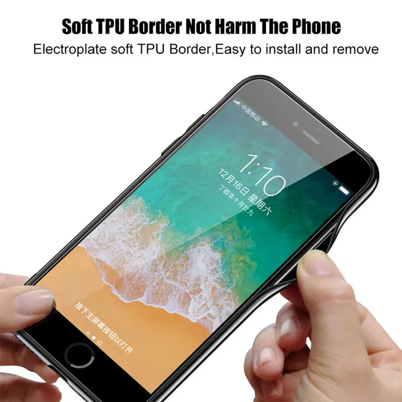 Роскошный чехол-накладка из закаленного стекла для IPhone 7 8 Plus X XS Max XR мягкий