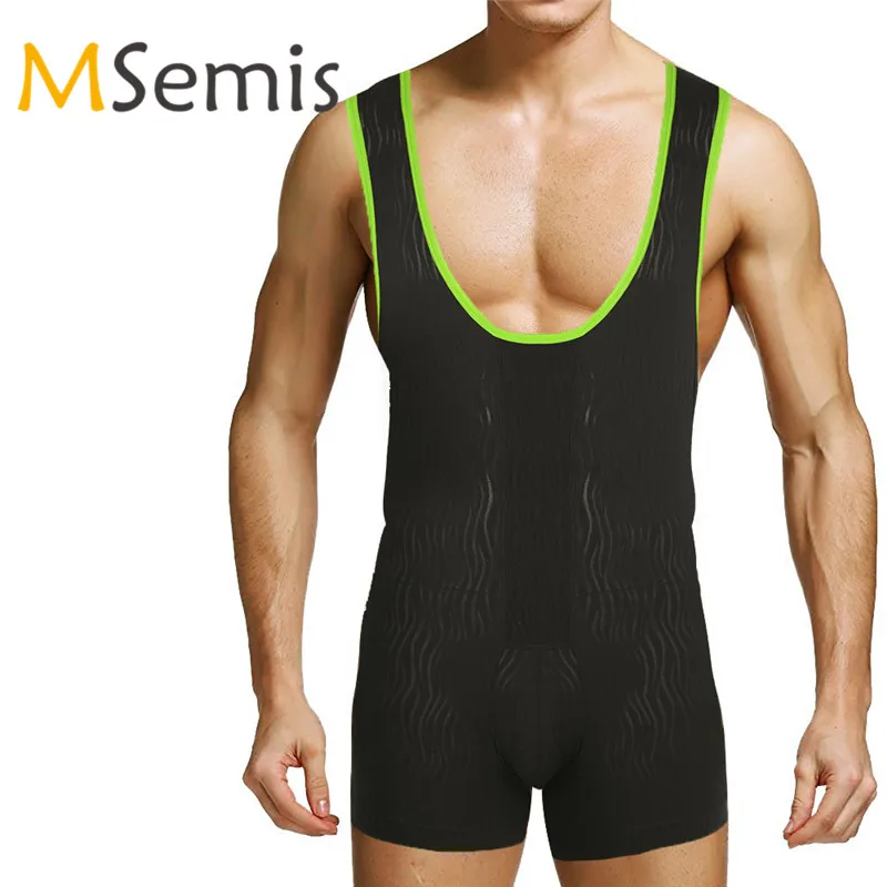 MSemis Мужской купальный костюм борцовское трико одежда для плавания мужское