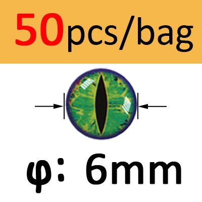 Green 6mm 50pcs Bimoo 50 шт. 3D 4D голографические рыболовные глаза для приманки рыбные глаза для завязывания мух изготовления приманки ремесло рыбы Череп Живые Глаза Размер 3 мм-12 мм - Цвет: Green 6mm 50pcs