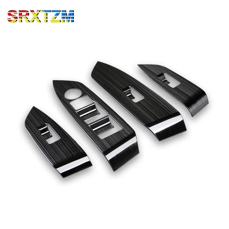 

SRXTZM For Mazda CX-5 CX5 2017 2018 4pcs LHD Side Car Window Switch Panel Adjust Cover Trim Stickers Strips Garnish Decoration