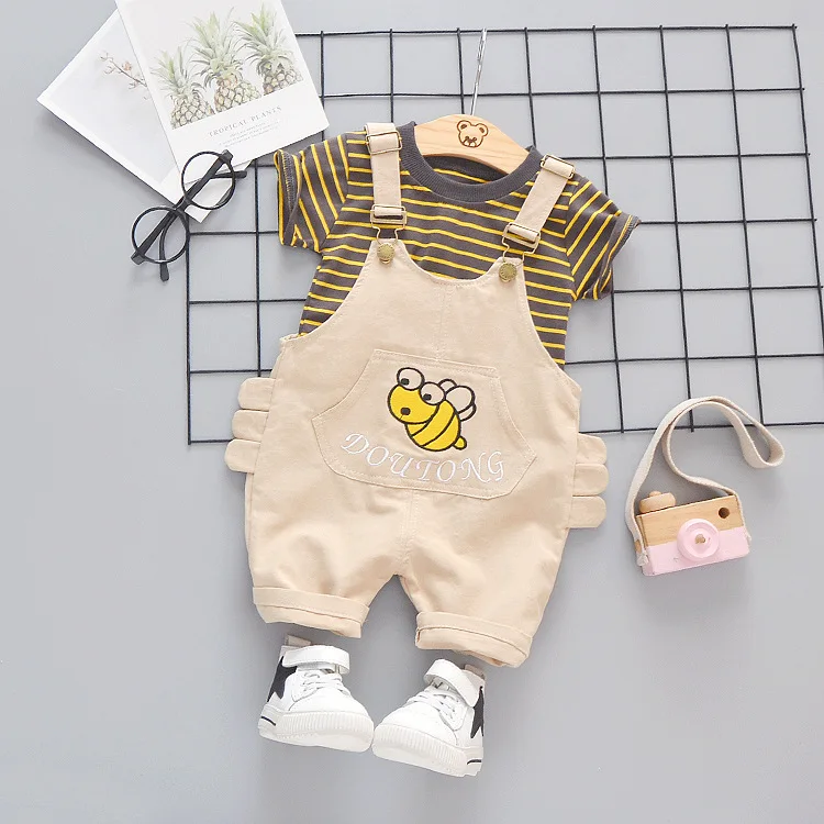 Для детей 1-4 лет новинка 2019 летняя модная короткая футболка в полоску для