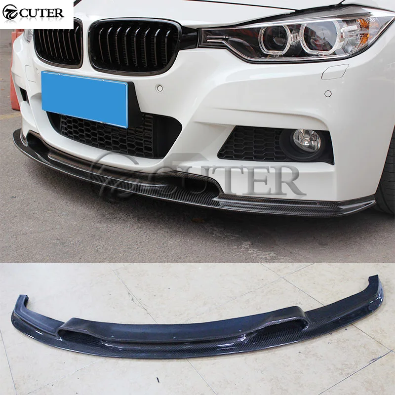 Передний бампер из углеродного волокна для BMW F30 3 серии V образный спойлер 325i 320i 330i