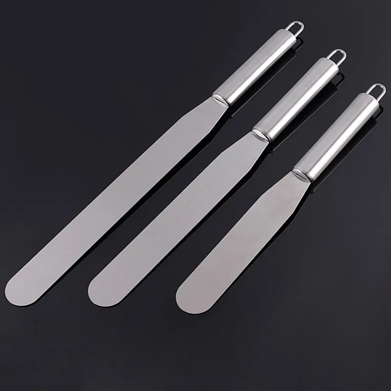 1 шт. Нержавеющая сталь масляный торт крем лезвие шпателя прямой изгиб