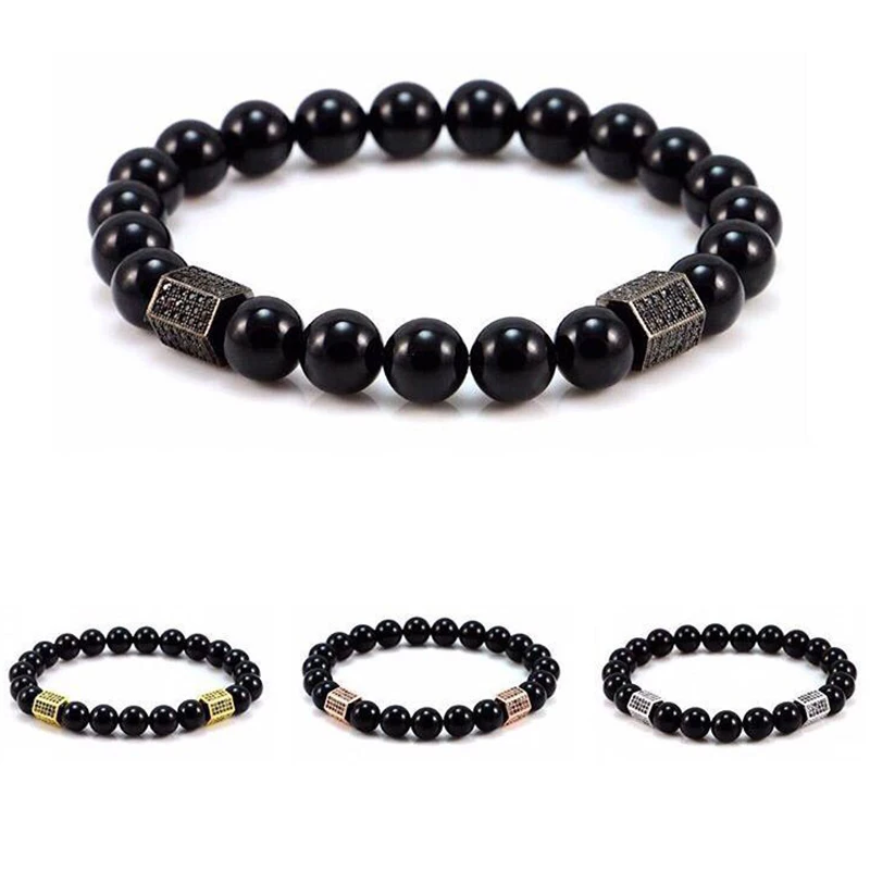Бусины с черным цирконием европейские амулеты-бусины отверстием для браслетов