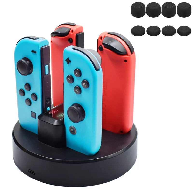 Новый переключатель круглая зарядная док станция Подставка 4 в 1 зарядное