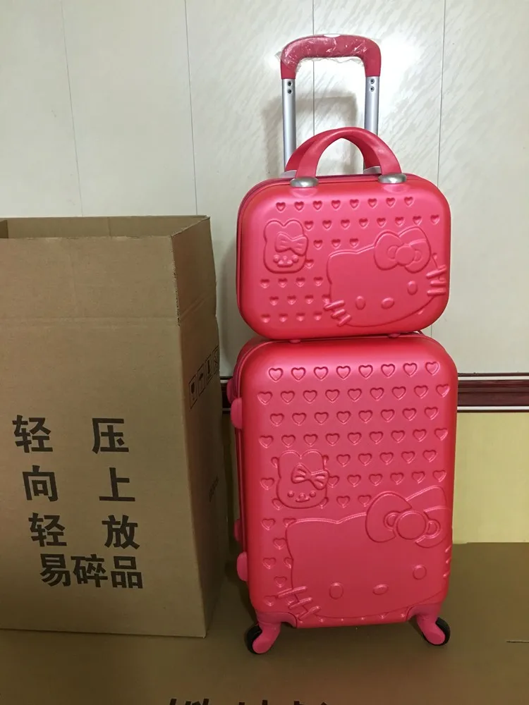 2 ШТ./КОМПЛ. Прекрасный 20 24 28 дюймов с 14 дюймов косметичка hello Kitty камера девушки Женщин и детей KT cat Путешествия случае