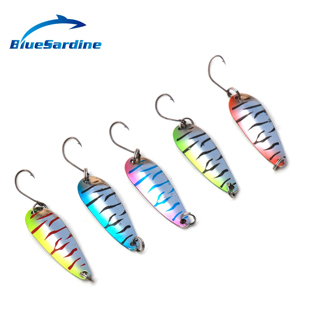 BlueSardine 10 шт./лот металлическая приманка в виде ложки жесткие рыболовные приманки