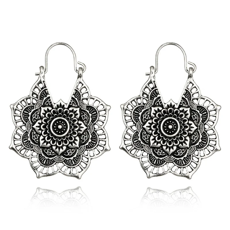 1 Pair Women Lady Girl Earrings Ear Stud Drop Pendant Hollow Flower Vintage Jewelry M8694 | Украшения и аксессуары