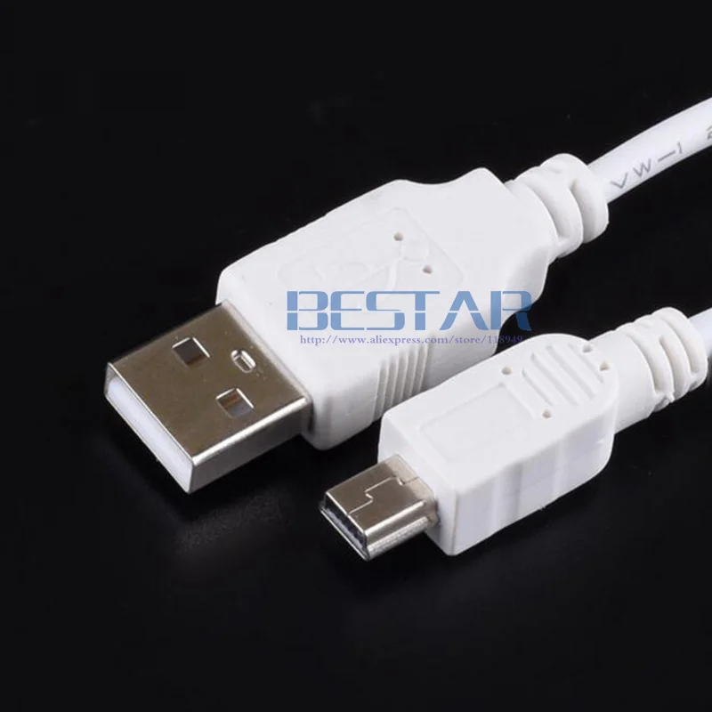 Белый и черный 100 см 1 м 3 фута штепсельная вилка постоянного тока USB 2 0 для мини А