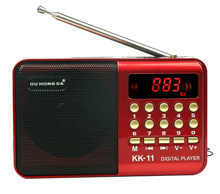 Цифровой широковещательный динамик портативный мини fm-радио динамик музыкальный плеер телескопическая антенна Handsfree карманы приемник открытый RADk11
