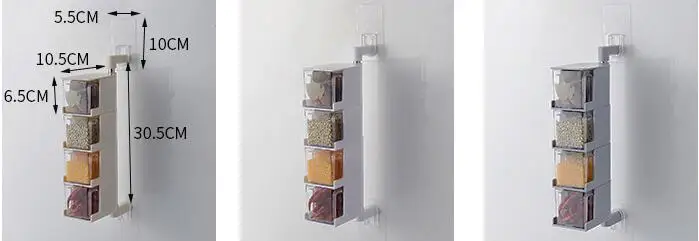 color sent randomly Настенные 4 сетки солевые специи и перец jar набор 2 сетки вращающиеся пластмассовые для приправ ящик для хранения для кухонных принадлежностей - Цвет: color sent randomly