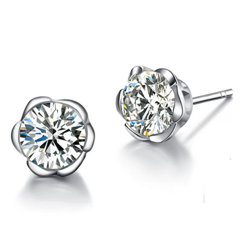 925 Sterling Silver Stud Earrings jewelry Europe version Fashion Plum flower earrings female models | Украшения и аксессуары