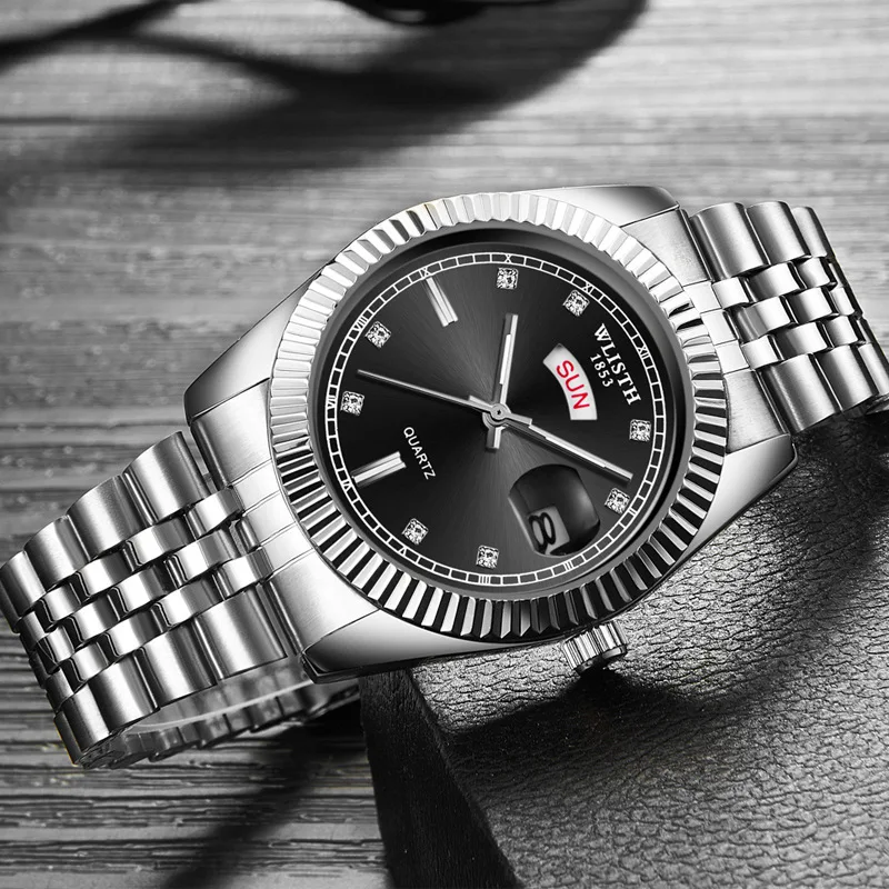 2019 часы мужские наручные Стальные Мужские кварцевые золотые классные montre