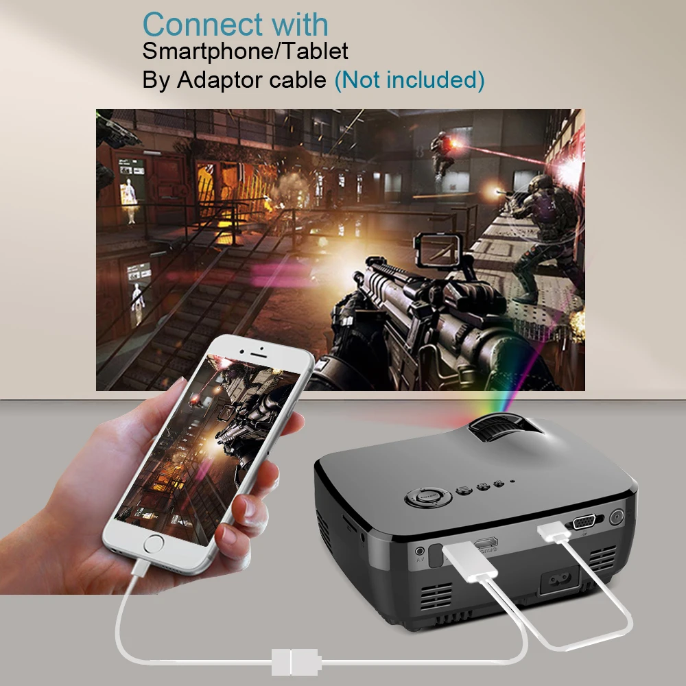 Новинка 2017 года GP70 проектор HD 1080 P 1800 люмен LED HDMI USB видео дома Театр Портативный