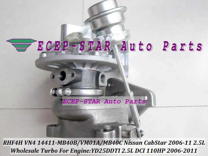 Бесплатная доставка RHF4H VN4 14411 MB40B MB40C VM01A 14411MB40C 14411VM01A турбо для NISSAN CabStar Navara D22 YD25DDTI