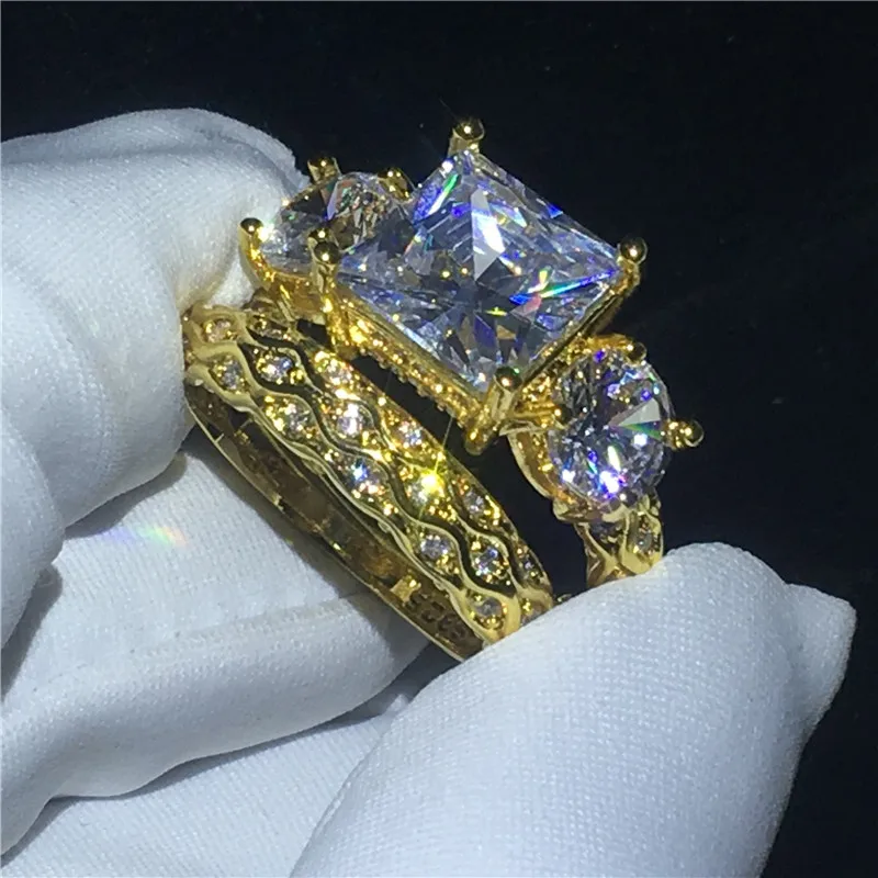 Комплект колец из серебра 925 пробы с фианитом | Украшения и аксессуары