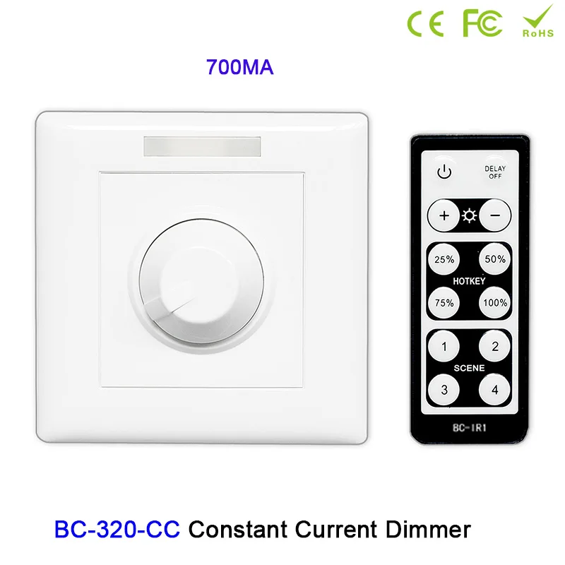 

DC12-48V Knob style PWM Constant Current LED Dimmer 350mA/700mA single channel wall dimmer switch controller for led light