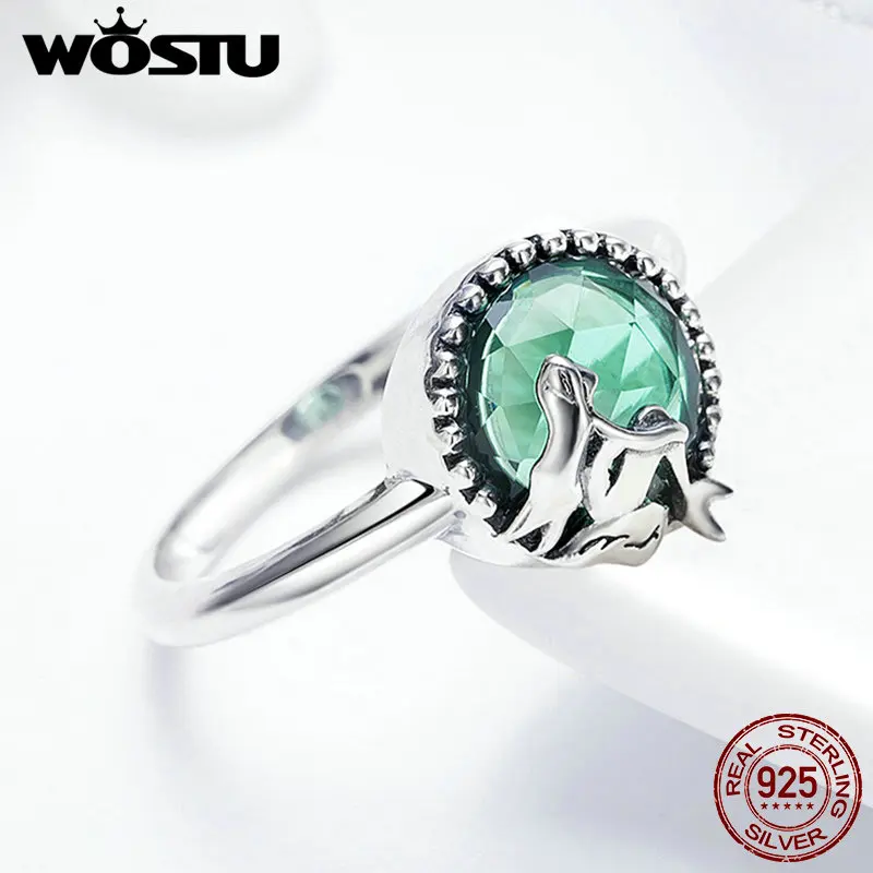 Женские кольца на палец WOSTU из серебра 925 пробы с кристаллами Love of Mermaid