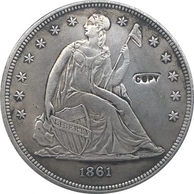 

Копия монет, сидящих на 1861 долларов свободы