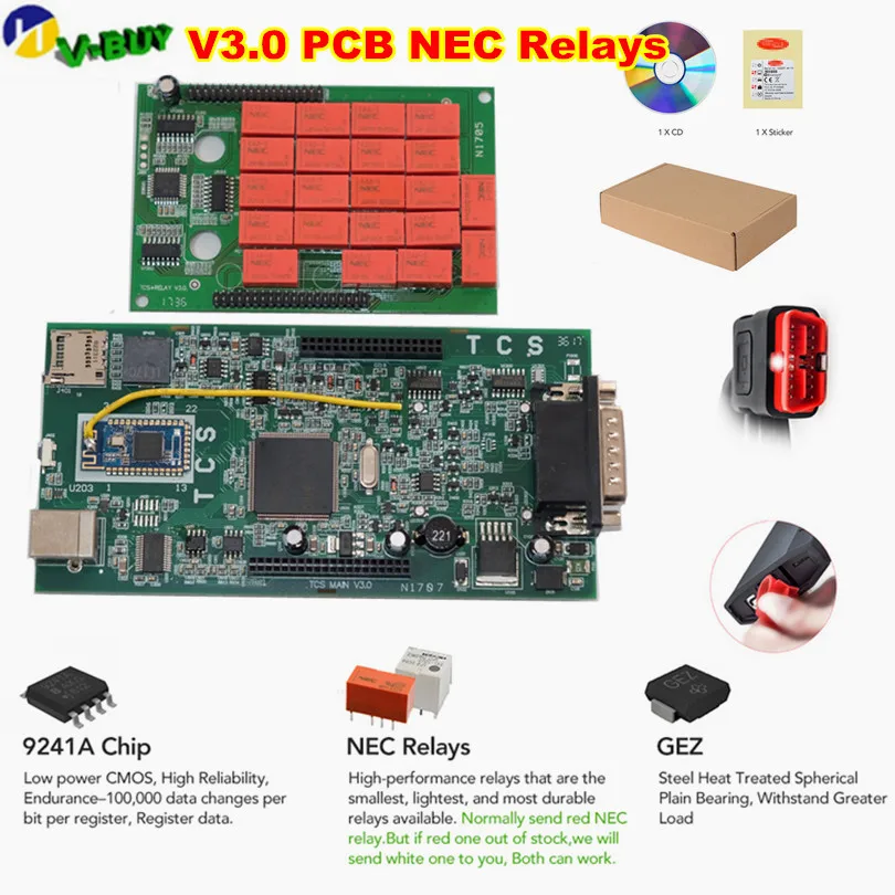 A+ качество OBDIICAT TCS Pro Красный V3.0 реле Ник,1 OBD2 Bluetooth автомобили/грузовики OBD2 диагностический инструмент считыватель кодеров как MVD