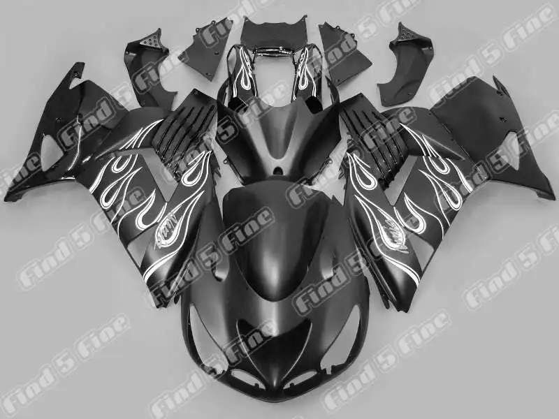 

white flame black for Kawasaki NINJA ZX-14R 06-07 ZX14R 2006-2007 ZX 14R 06 07 2006 2007 full motorcycle fairing kit