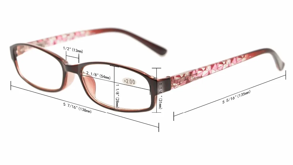R908 Mix Eyekepper reader 3 Упаковка женских очков для чтения с красивым рисунком и мягкий чехол для женщин+ 0,50-+ 4,00