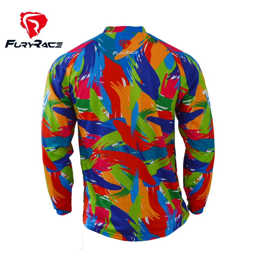Фурия гонки 2017 Красочные печати длинные горные трикотажные изделия мотоцикл