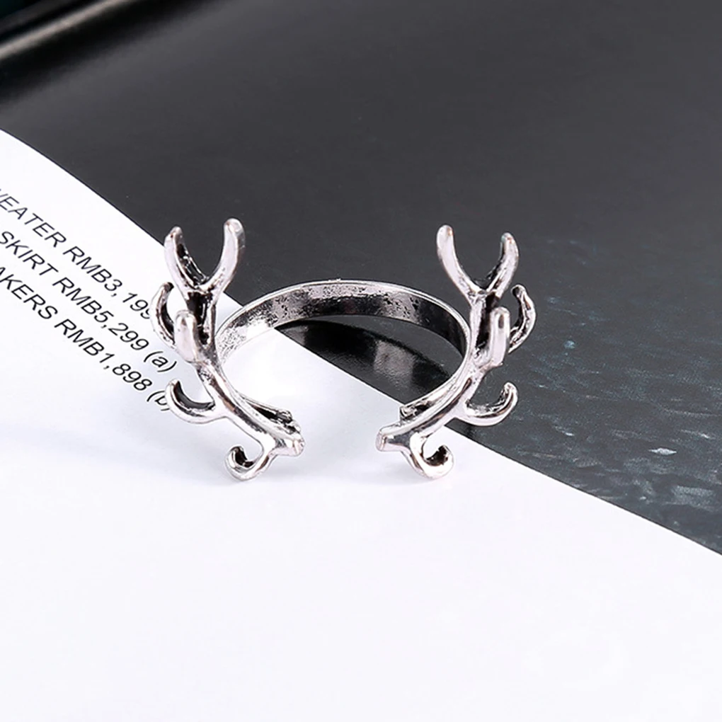 Ретро незамкнутый Стильный Олень Рог дизайн яркое кольцо в виде оленьего рога