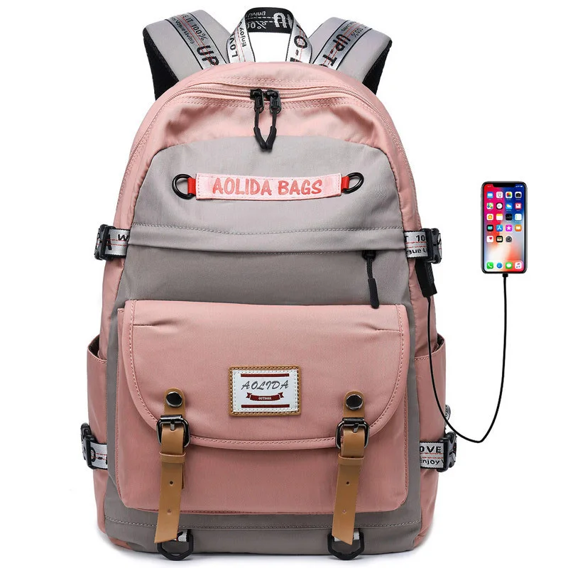 

Women School Backpacks Anti Theft USB Charge Backpack Female Laptop Bagpack School Bags For Teenage Girls Mochila Travel Bag