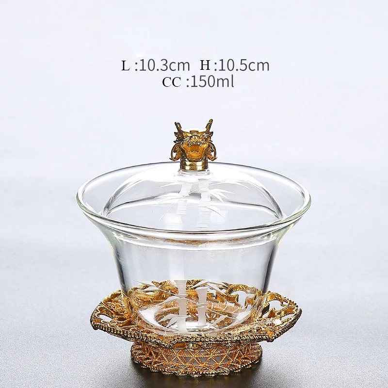 Style B TANGPIN Термостойкое стекло gaiwan teacup кунг-фу чайный сервиз набор 150 мл - Цвет: Style B