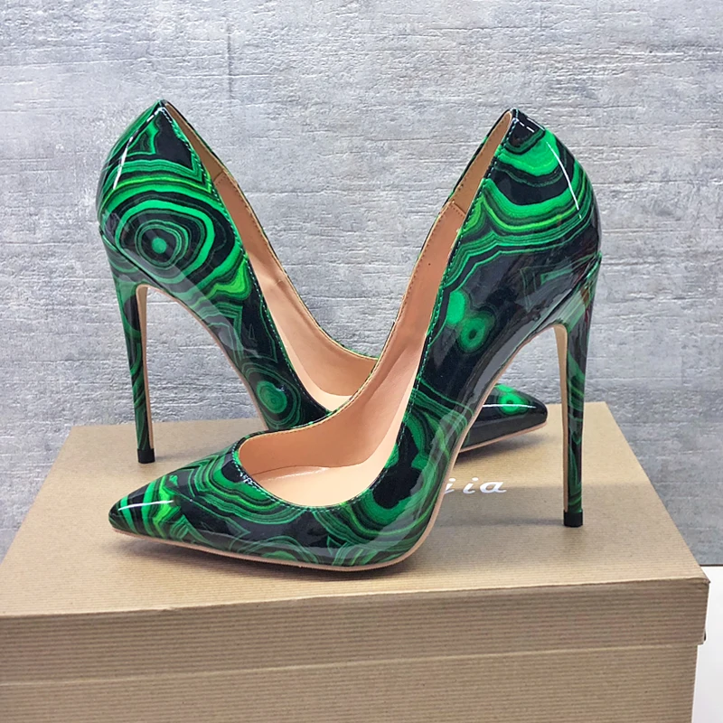 

Fashion free shipping Women lady green Patent leather Poined Toe Stiletto high heel pump HIGH-HEELED SHOES Wedding shoes