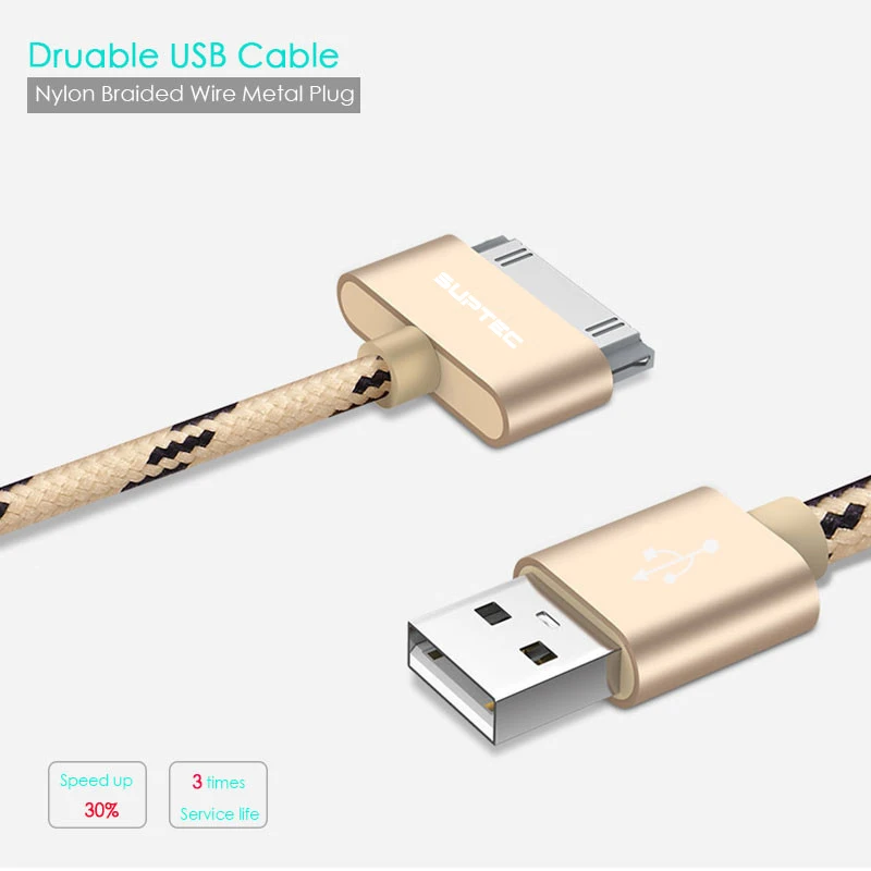 USB-кабель SUPTEC для быстрой зарядки iphone 4 s 4s 3GS 3G iPad 1 2 3 iPod Nano itouch 30-контактный адаптер