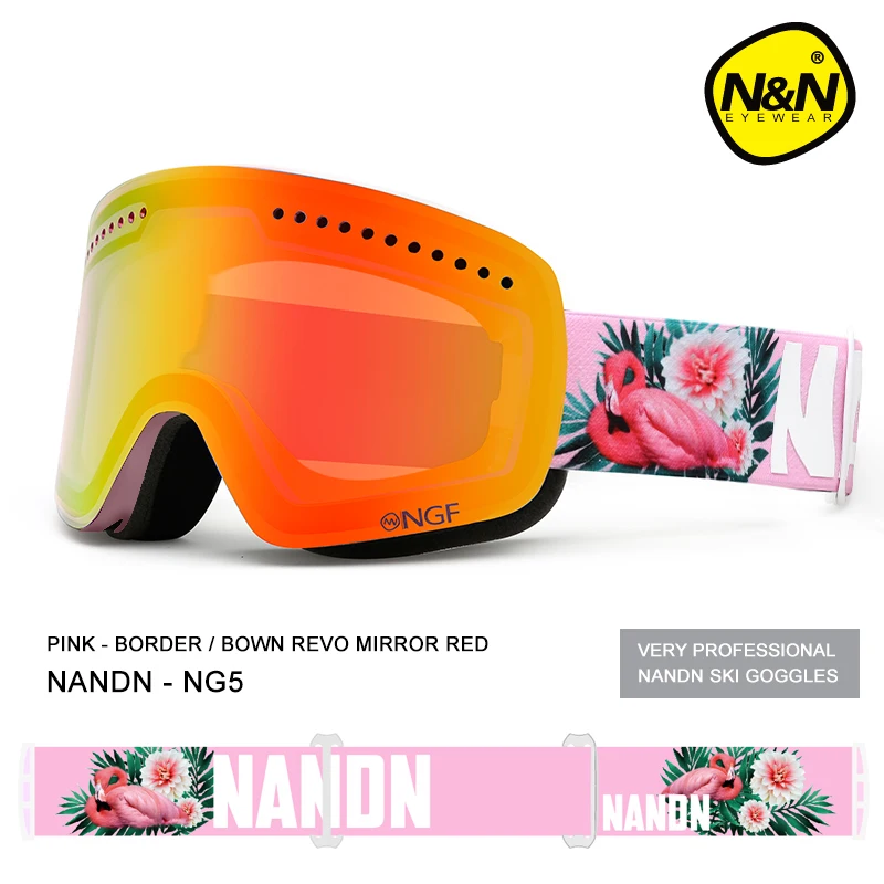 

NANDN ski goggles double layers UV400 anti-fog big ski mask glasses skiing men women snow snowboard goggles NG5