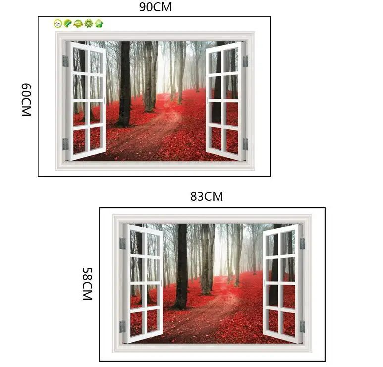 DIY настенные 3D наклейки красивые окна вид на лес обои художественное оформление