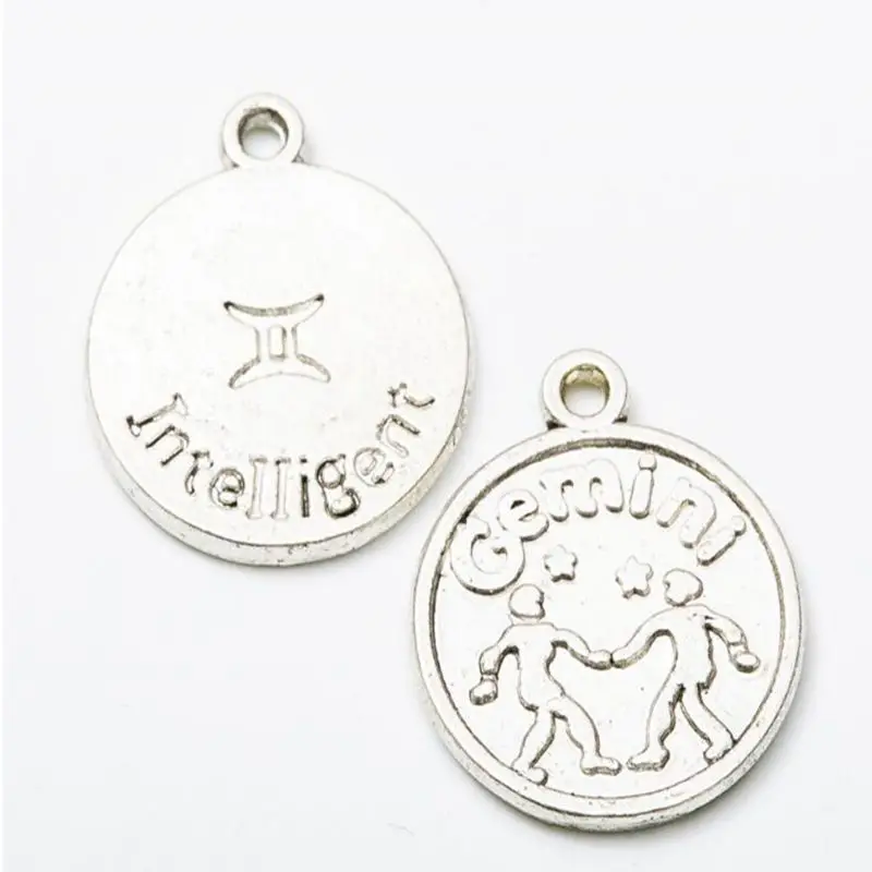 12Pcs Antiqued Silver Bronze Zodiac all Constellation Charm Alloy Pendant Jewelry Making Accessories Handmade Friendship Gift | Украшения и