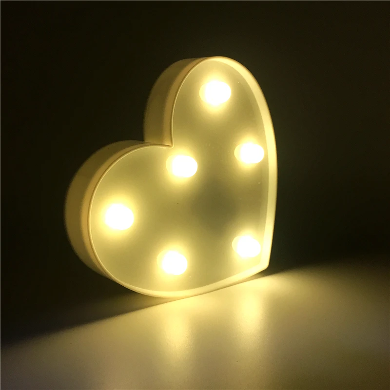 3D ночной Светильник красивый светодиодный светильник Marquee Love Heart с пультом