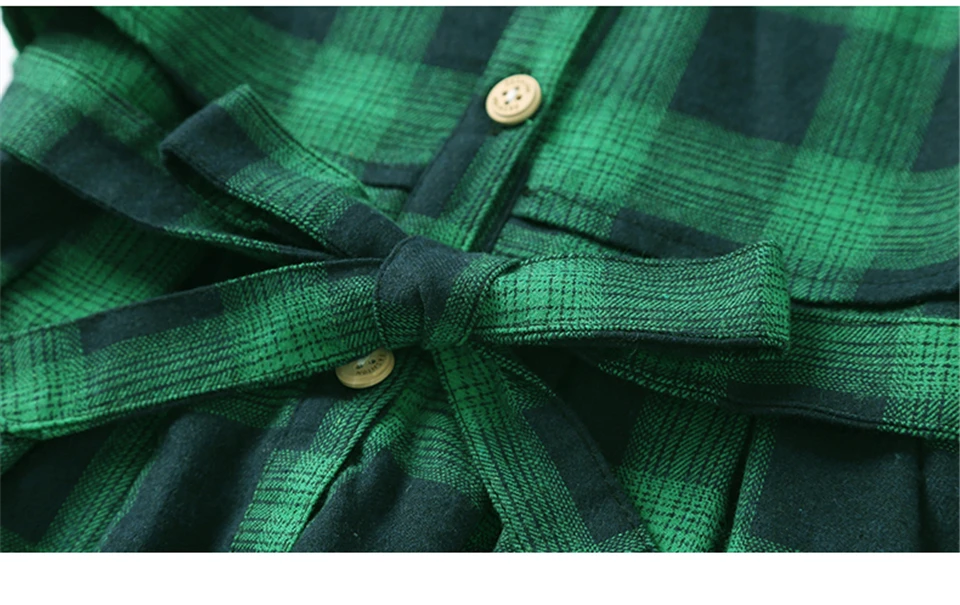 KeRuiShu/Осенняя блузка для маленьких девочек; детская хлопковая Свободная Повседневная рубашка в красную и черную клетку; модное платье с длинными рукавами и бантом на поясе; верхняя одежда