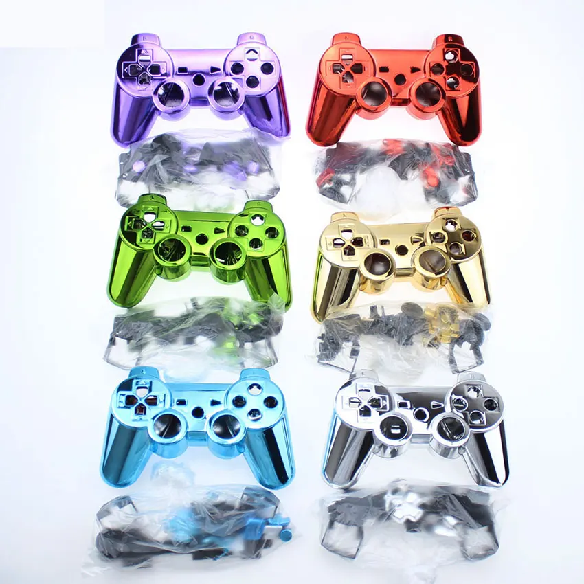 

cltgxdd Chrome Replacement Full Housing Shell Case +Full Button Accesories kits for PS3 Controller