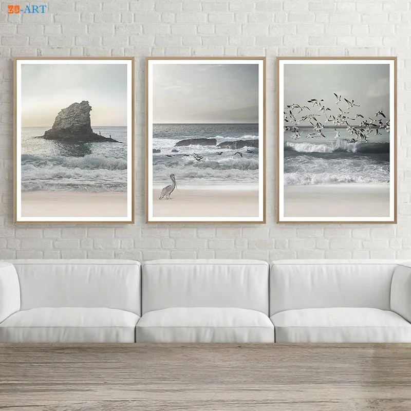 Плакат для пляжа Retro Van Sea Print Ocean Canvas Painting Wall Art Coastal Pictures для гостиной Nordic Decoration Home.